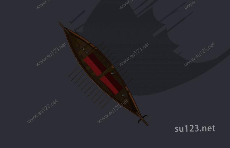 木船SU模型下载草图大师sketchup模型
