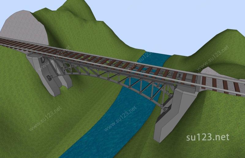 铁桥SU模型下载草图大师sketchup模型