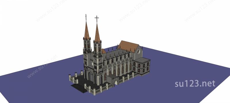 天主教堂SU模型