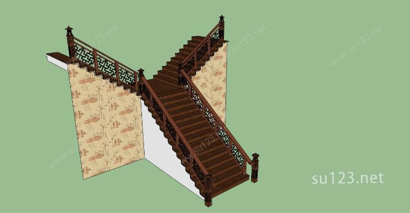 建筑构件-楼梯SU模型