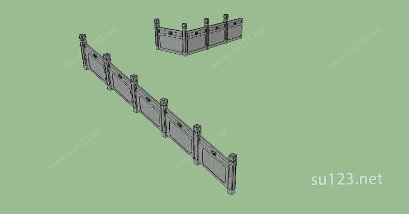 建筑构件-栏杆SU模型下载草图大师sketchup模型