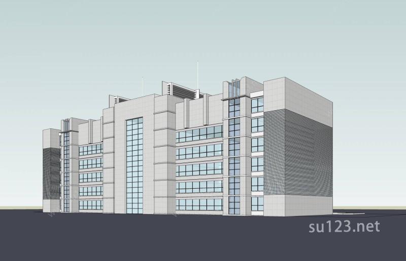 现代政府办公楼SU模型下载草图大师sketchup模型