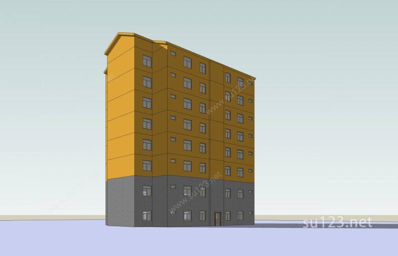 欧式小高层住宅楼SU模型下载草图大师sketchup模型