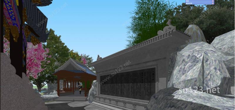 中国古典园林景观SU模型下载草图大师sketchup模型
