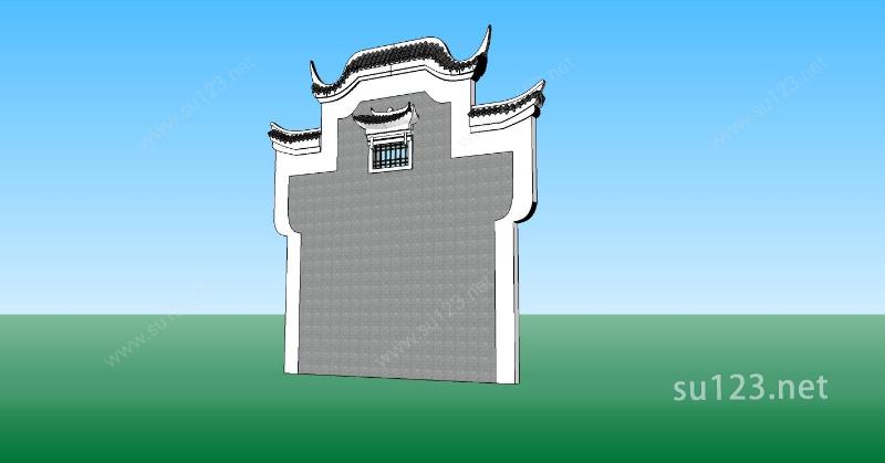 建筑构件-马头墙SU模型