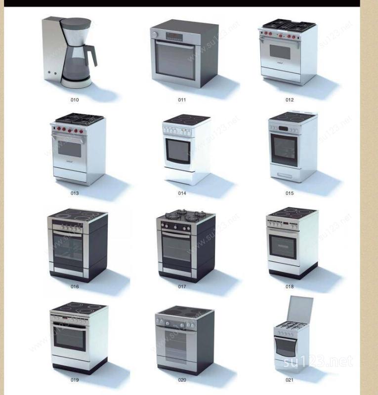各式 冰箱 微波炉 饮水机  电磁炉集合SU模型