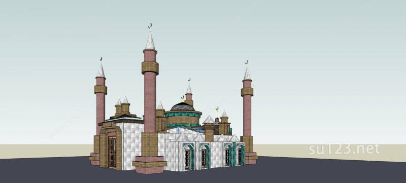 清真寺SU模型下载草图大师sketchup模型