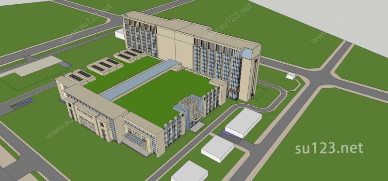 新中式风格医院SU模型