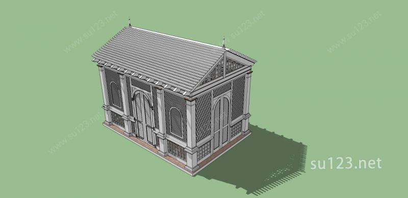 欧式小景观建筑SU模型下载草图大师sketchup模型
