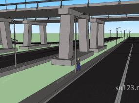 高速公路高架桥SU模型