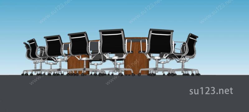 室内家具–会议桌椅SU模型