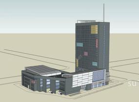 现代高层商业综合楼SU模型