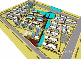 现代住宅小区规划SU模型