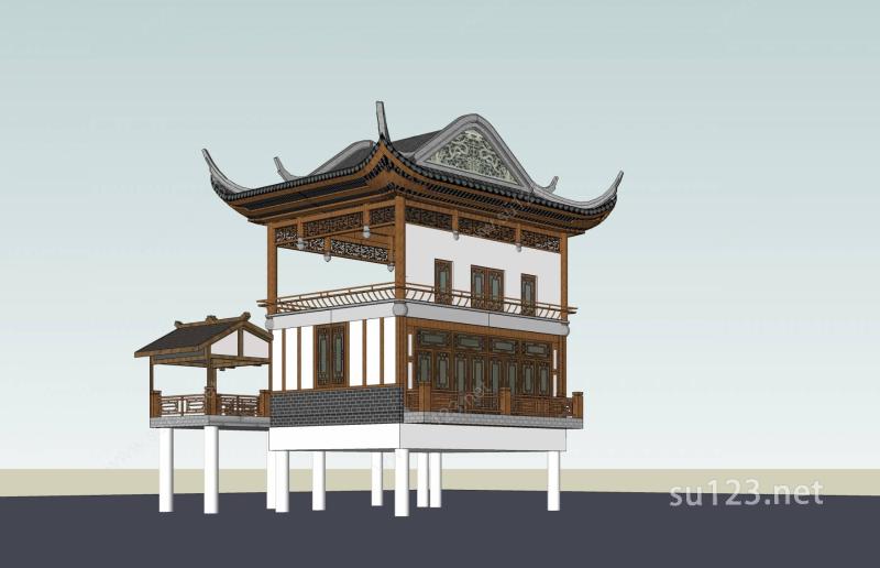 中式景观亭SU模型