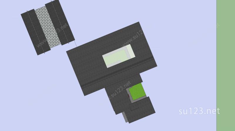 中式商业楼停车场SU模型下载草图大师sketchup模型