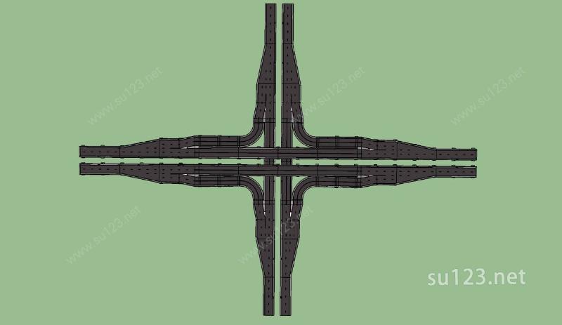 高速公路高架桥SU模型下载草图大师sketchup模型