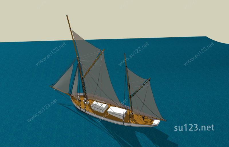 帆船SU模型下载草图大师sketchup模型