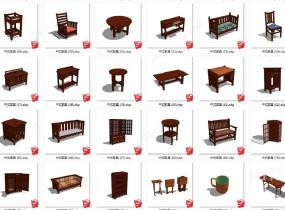 中式家具SU模型