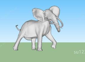 大象雕塑SU模型
