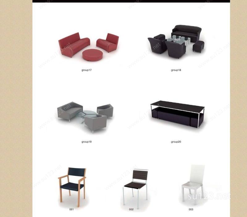 各式桌子椅子合集SU模型