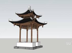 中式凉亭SU模型