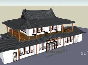 中式风格餐厅SU模型
