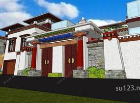 藏式住宅建筑模型SU模型