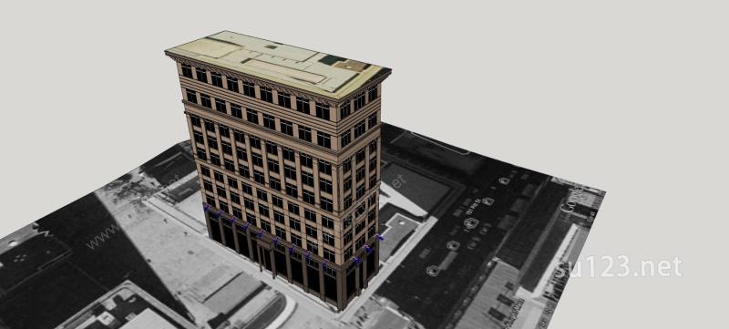 联邦银行大楼SU模型下载草图大师sketchup模型