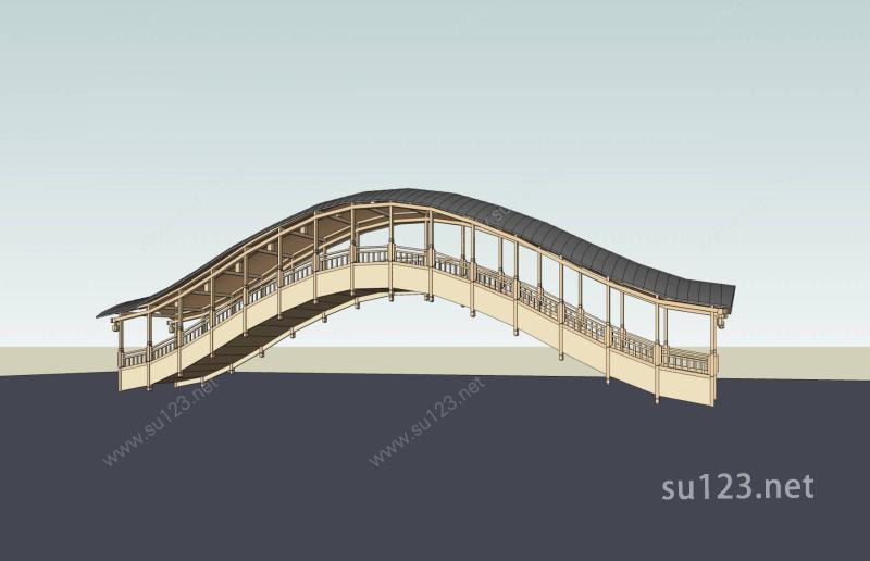 拱桥SU模型