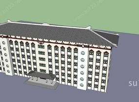 中式多层行政办公楼SU模型