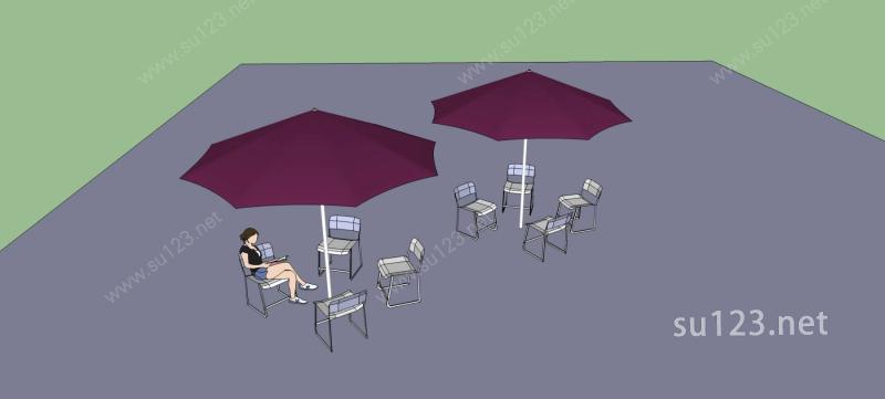 城市家具--露天座椅SU模型下载草图大师sketchup模型