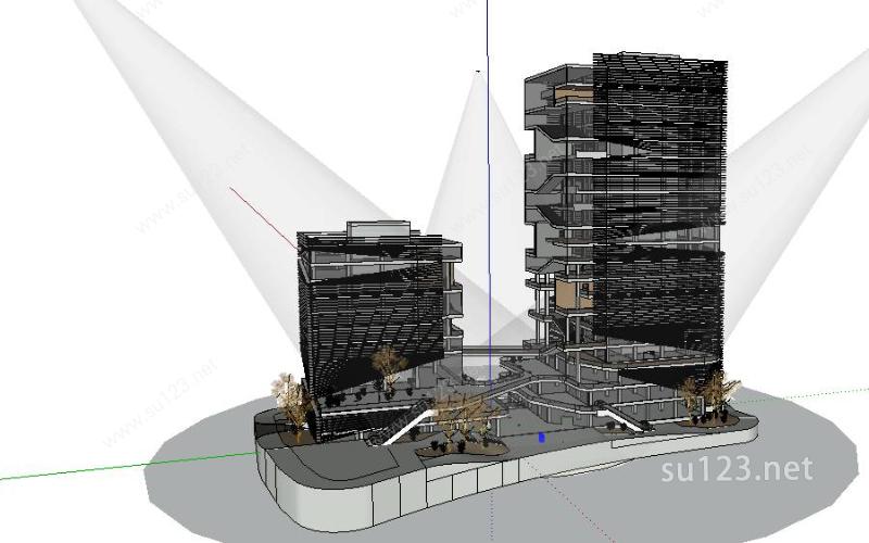 江北高层建筑方案2SU模型