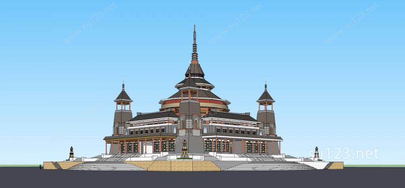 中国古代皇家建筑——名堂-辟雍SU模型