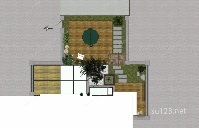 住宅庭院SU模型下载草图大师sketchup模型