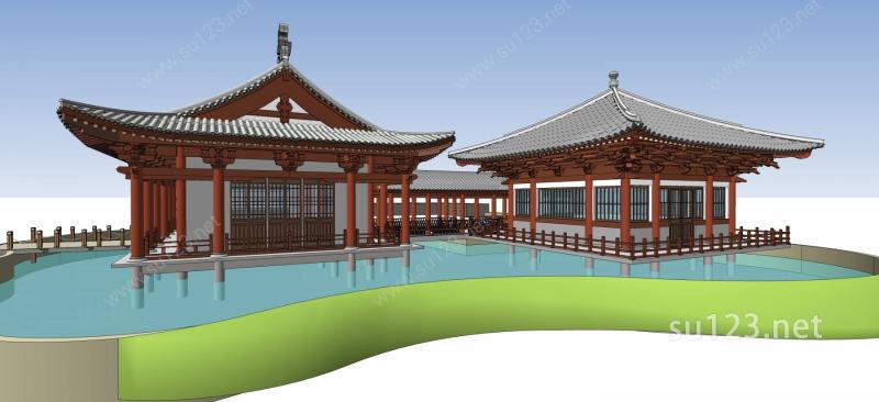 中式古建住宅SU模型