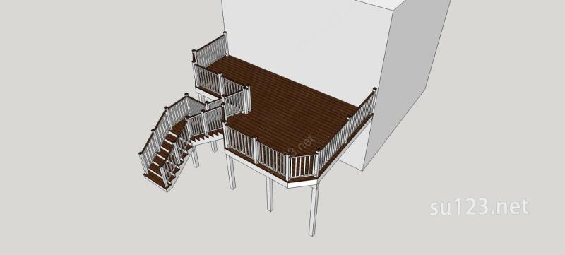 露台及楼梯SU模型下载草图大师sketchup模型