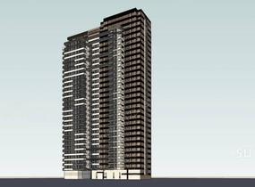 现代高层公寓SU模型