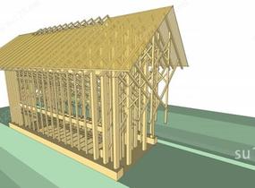 教堂框架结构SU模型