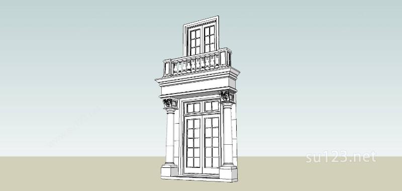 建筑构件-大门SU模型下载草图大师sketchup模型