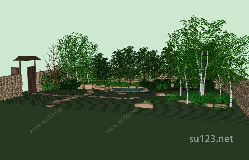 庭院景观SU模型