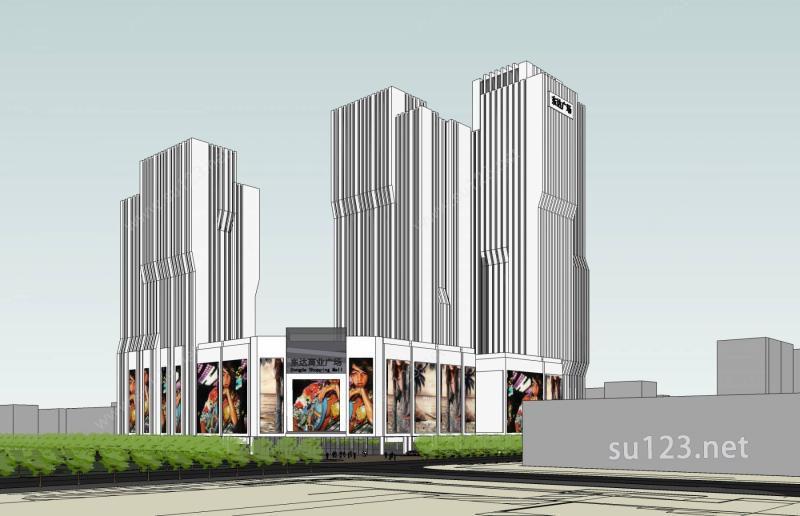 东达商业广场方案二SU模型