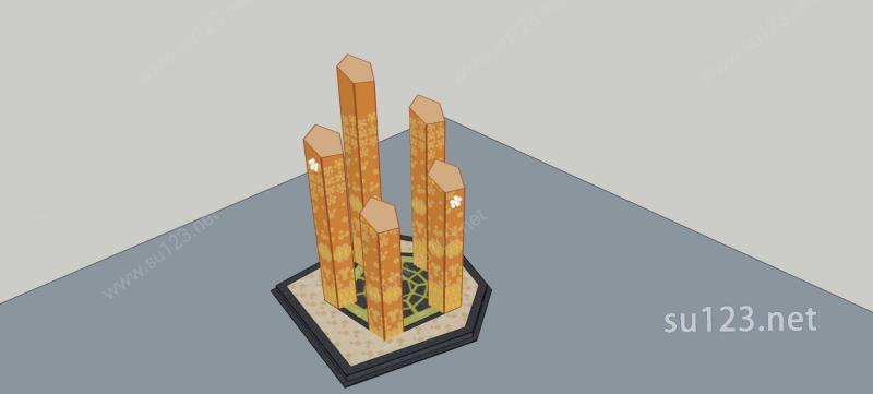 城市小品SU模型