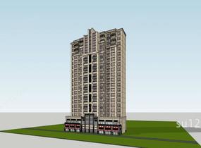 欧式商业住宅公寓SU模型