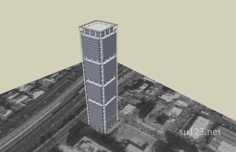 现代超高层办公楼SU模型