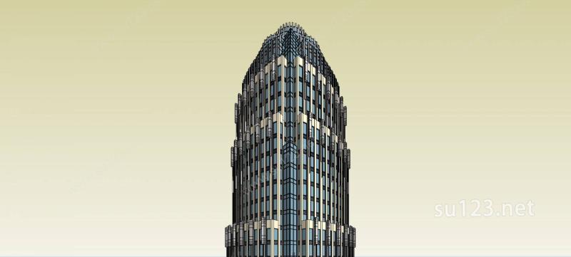 新古典风格超高层综合楼SU模型