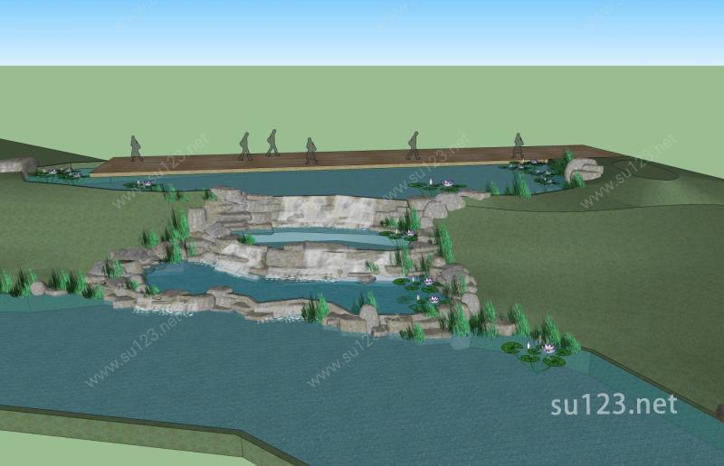 景观–水景SU模型