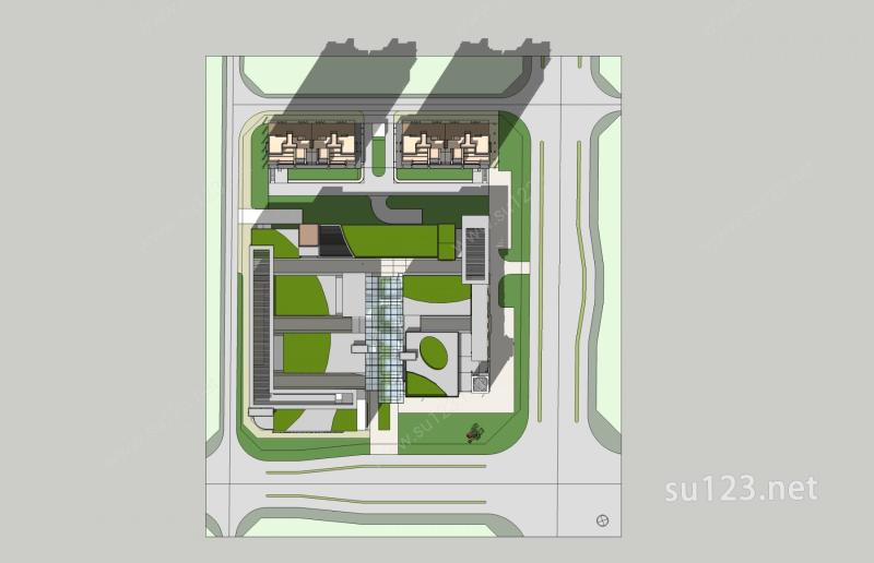现代住宅楼及商业大厦SU模型下载草图大师sketchup模型