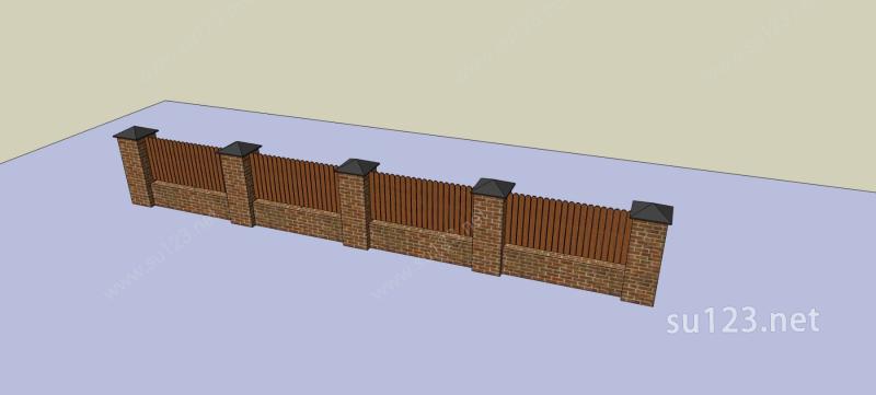 围墙护栏SU模型下载草图大师sketchup模型