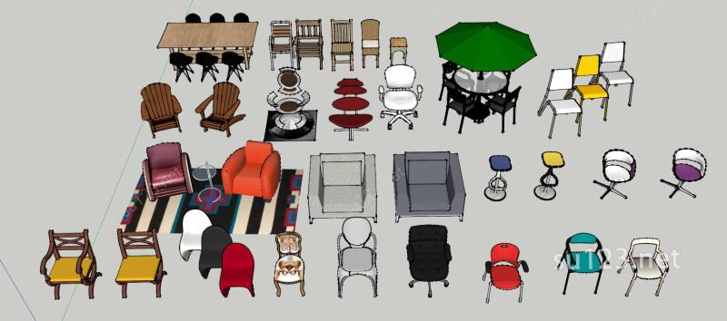 各种椅子模型SU模型