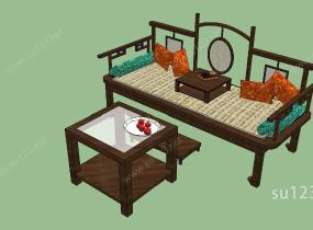 室内家具-茶座SU模型